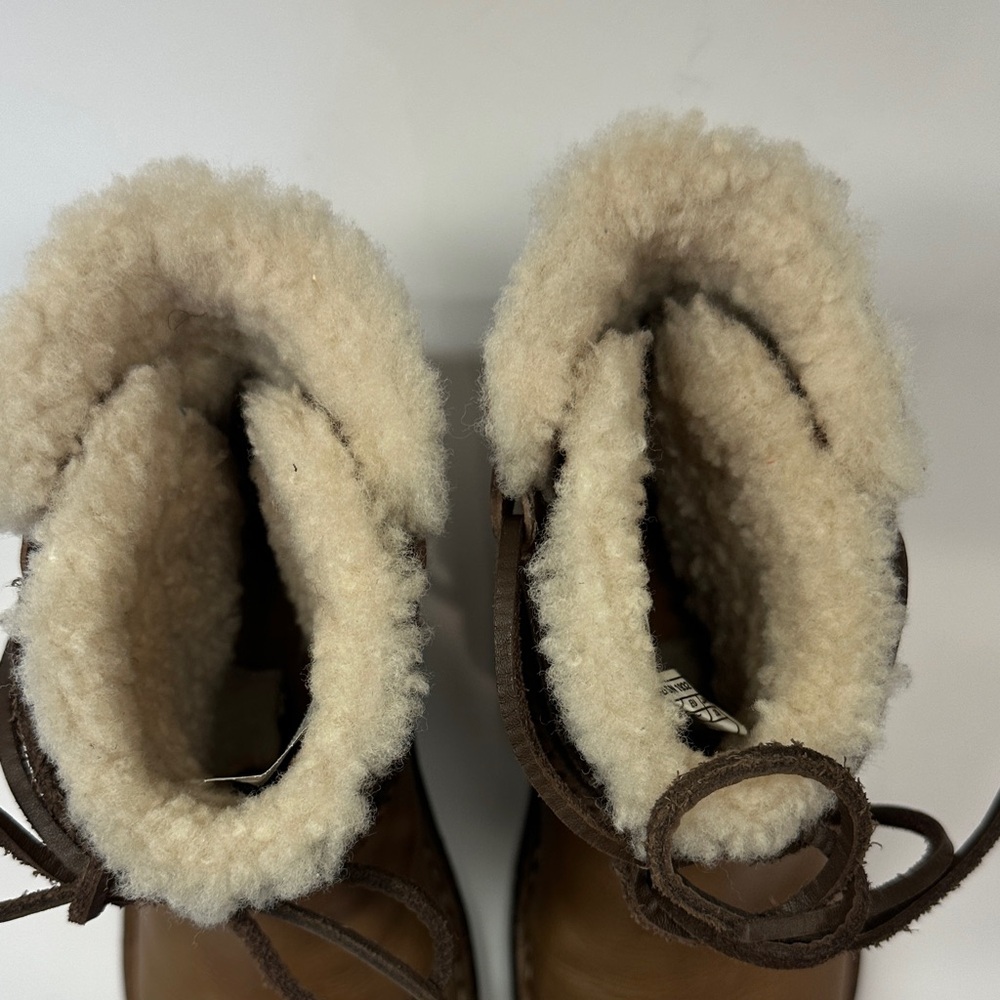 UGG Women's Tan Leather Winter Boots -Caspia - Picture 3 of 6